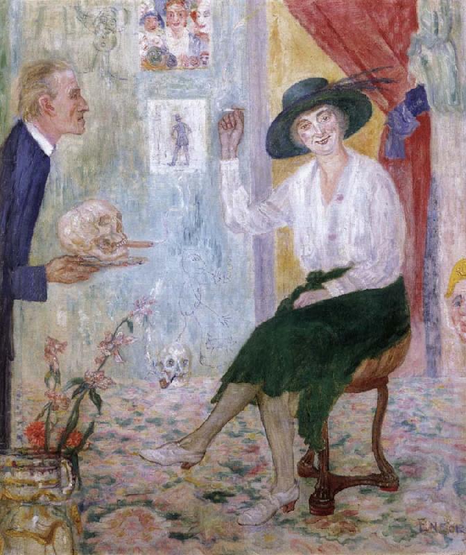 James Ensor The Droll Smokers China oil painting art